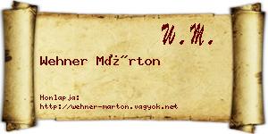 Wehner Márton névjegykártya