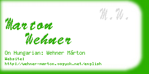 marton wehner business card