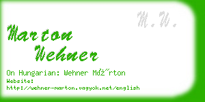 marton wehner business card